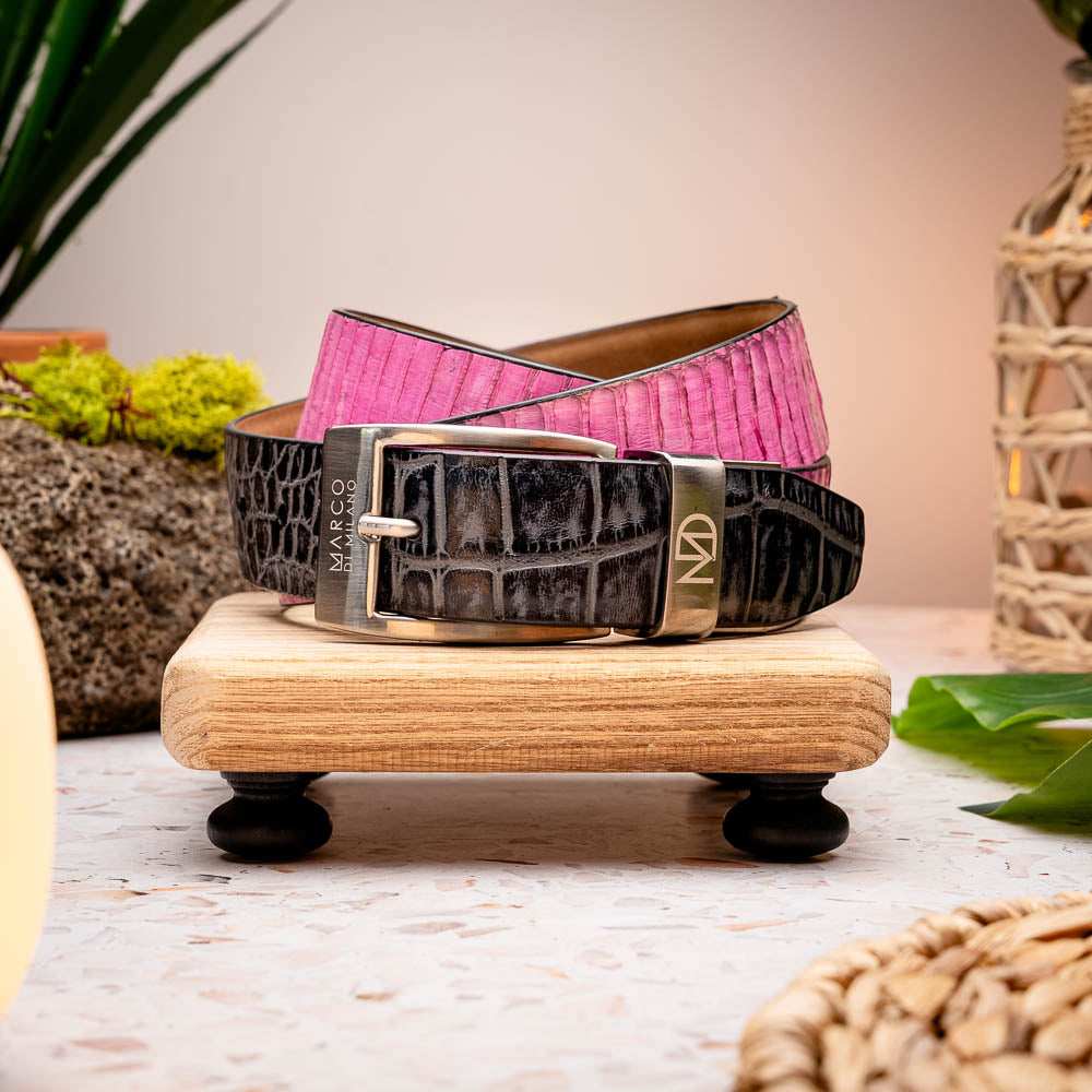 Moncalieri Belt Pink / Gray - Marco Di Milano - Flyclothing LLC