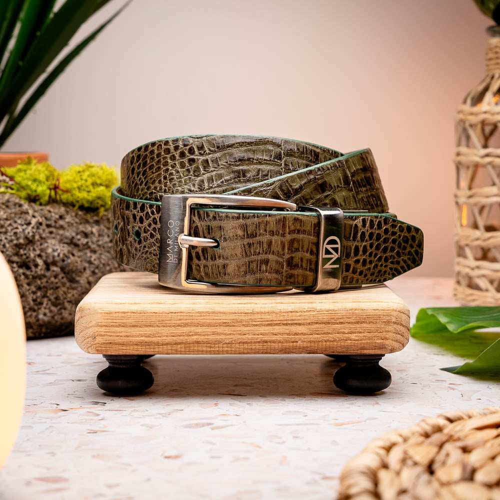 Riccardo Belt Rustic Olive - Marco Di Milano - Flyclothing LLC