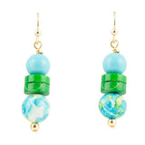 Margarita Mixed Blue and Green Golden Drop Earrings - Barse Jewelry - Flyclothing LLC