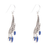 Mehendi Blue Lapis and Sterling Silver Chandelier Earrings - Barse Jewelry - Flyclothing LLC