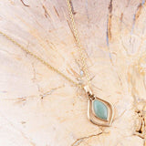 Melita Green Aventurine Golden Pendant Necklace - Barse Jewelry - Flyclothing LLC