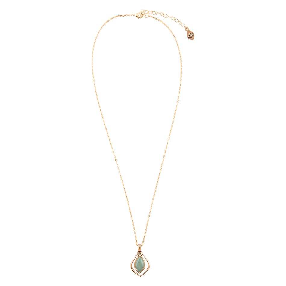 Melita Green Aventurine Golden Pendant Necklace - Barse Jewelry - Flyclothing LLC