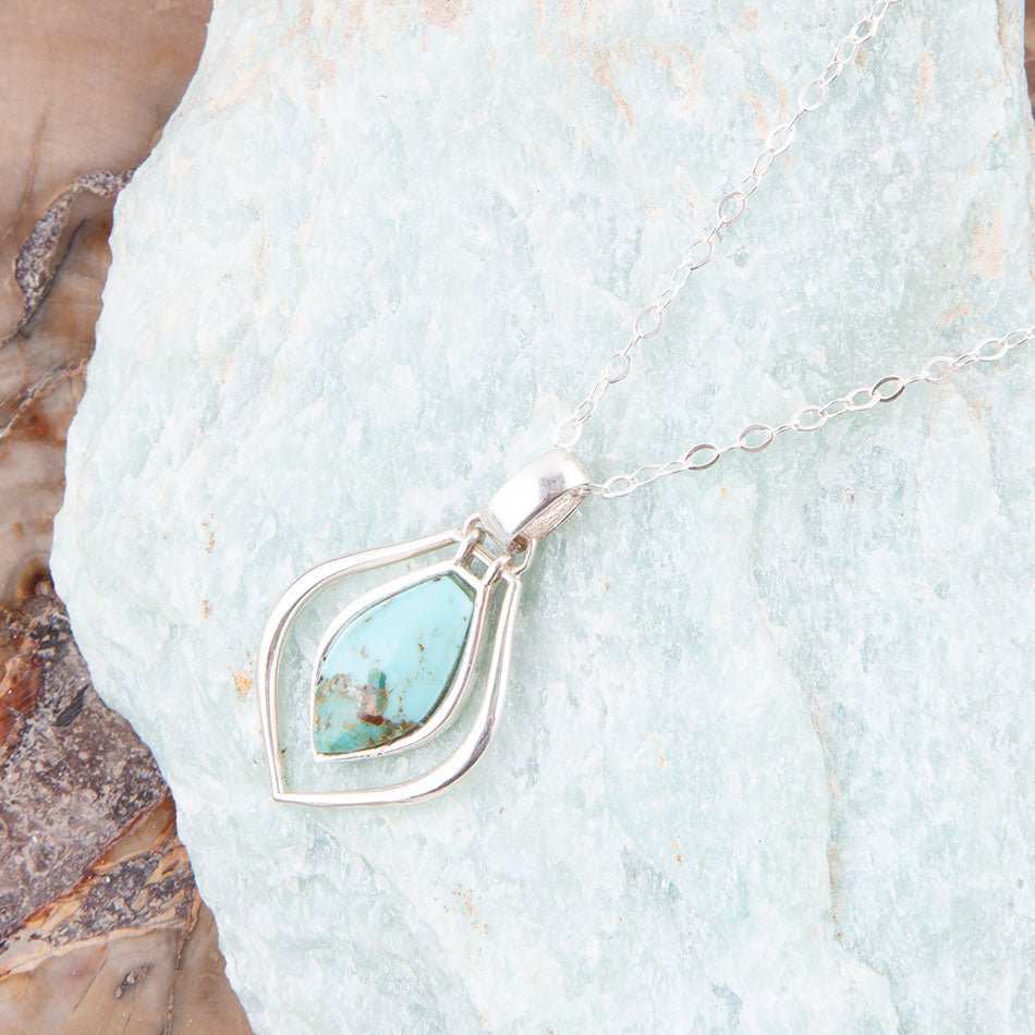 Melita Blue Turquoise and Sterling Silver Necklace - Barse Jewelry - Flyclothing LLC
