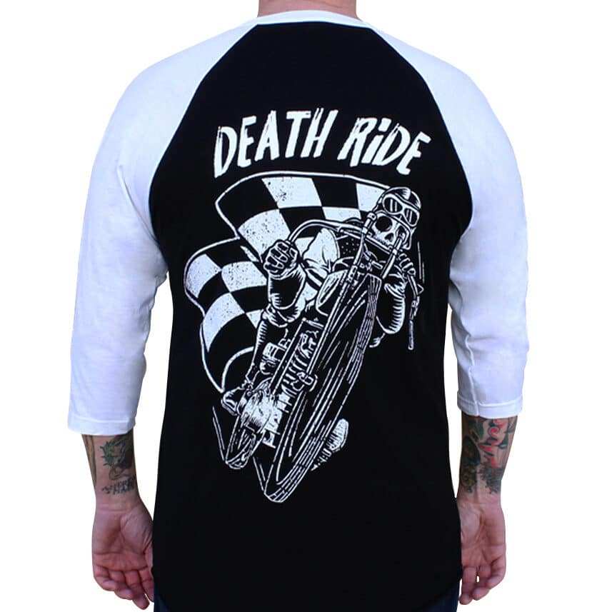 Black Market Art Company Death Ride Mens Baseball T-Shirt - Black Market Art Company - Flyclothing LLC