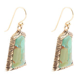 Meriette Blue Turquoise Golden Drop Earrings - Barse Jewelry - Flyclothing LLC