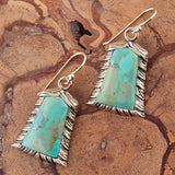 Meriette Blue Turquoise Golden Drop Earrings - Barse Jewelry - Flyclothing LLC