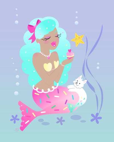 Black Market Art Company Mermaid Sprinkles Print - Black Market Art Company - Flyclothing LLC