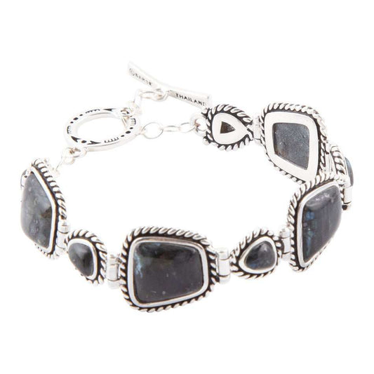 Midnight Labradorite and Sterling Silver Toggle Bracelet - Barse Jewelry - Flyclothing LLC