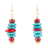 Mija Turquoise and Magenta Stack Earrings - Barse Jewelry - Flyclothing LLC