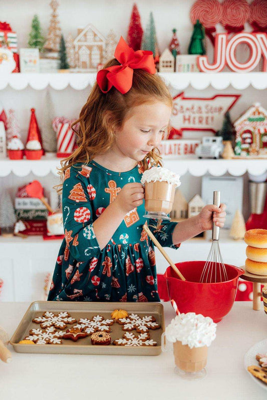 Gingerbread House 3/4 Sleeve Pocket Twirl Dress - Mila & Rose ® - Flyclothing LLC