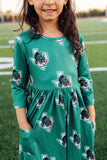 Southlake Carroll Dragons 3/4 Sleeve Pocket Twirl Dress - Mila & Rose ® - Flyclothing LLC