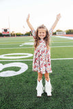 Footballs & Flowers 3/4 Sleeve Pocket Twirl Dress - Mila & Rose ® - Flyclothing LLC