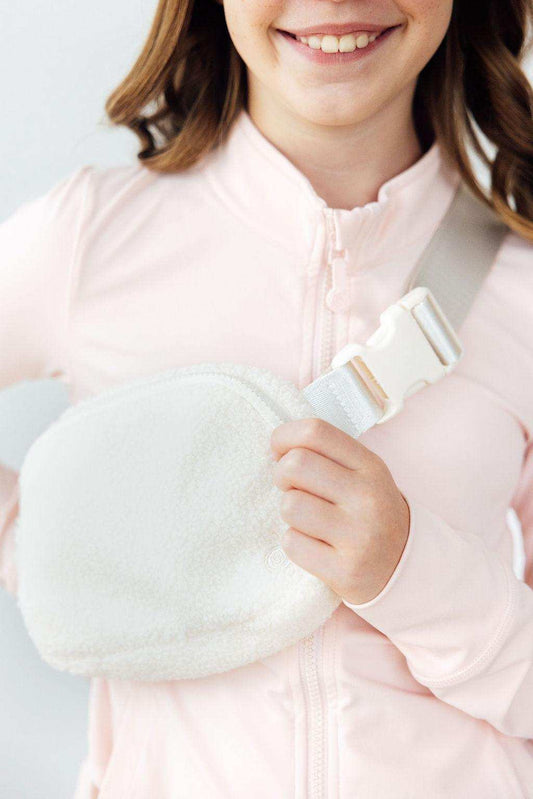 Off White Fleece Belt Bag - Mila & Rose ® - Flyclothing LLC