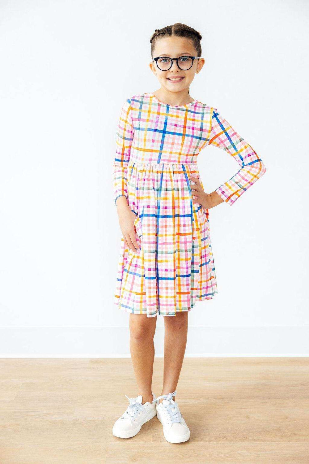 Plaid About You L/S Pocket Twirl Dress - Mila & Rose ® - Flyclothing LLC