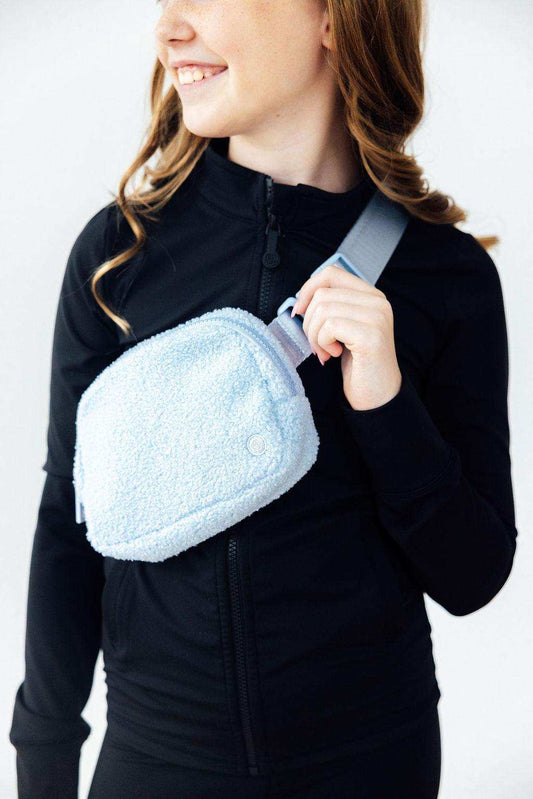 Light Blue Fleece Belt Bag - Mila & Rose ® - Flyclothing LLC