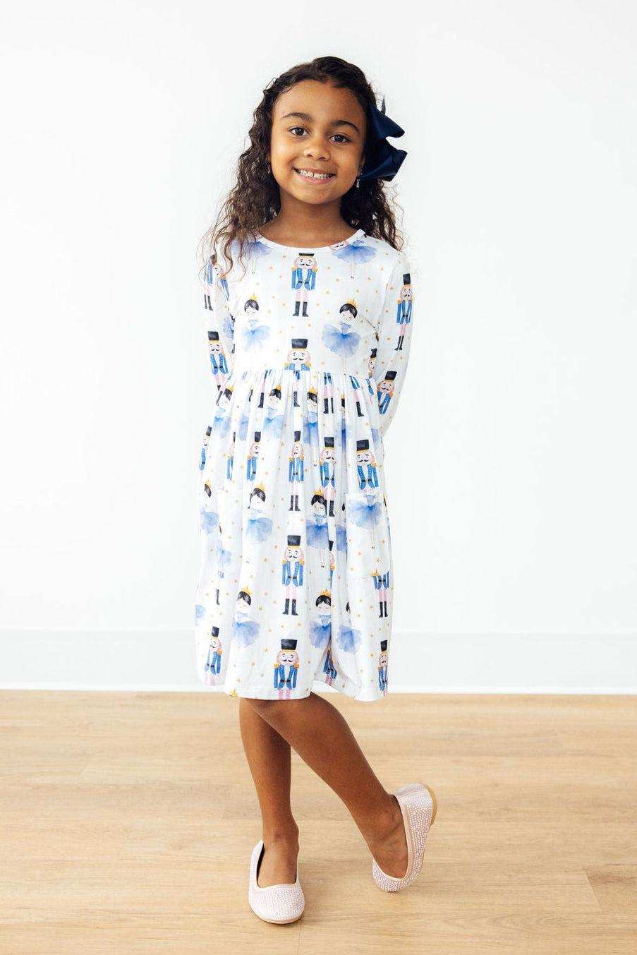 Waltz of the Snowflakes L/S Pocket Twirl Dress - Mila & Rose ® - Flyclothing LLC