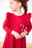 Red L/S Ruffle Twirl Dress - Mila & Rose ® - Flyclothing LLC