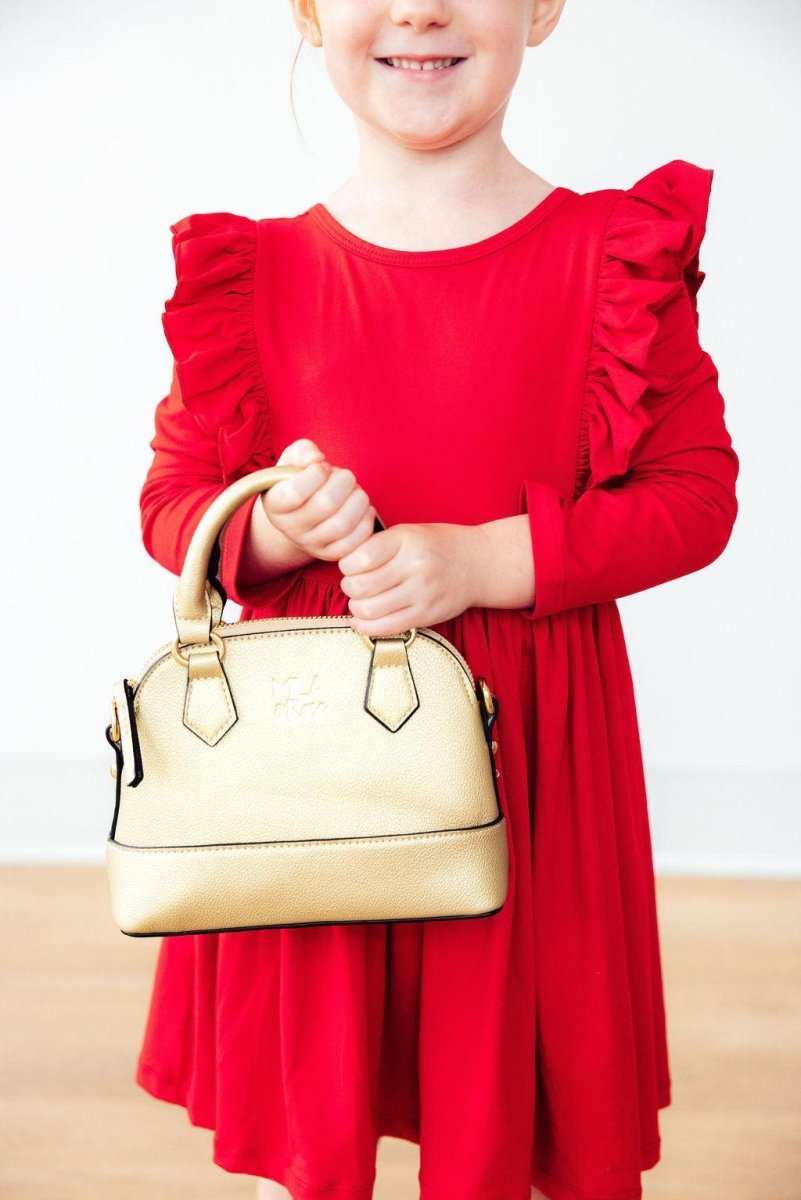 Red L/S Ruffle Twirl Dress - Mila & Rose ® - Flyclothing LLC