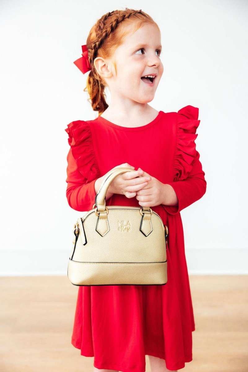 Red L/S Ruffle Twirl Dress - Mila & Rose ® - Flyclothing LLC
