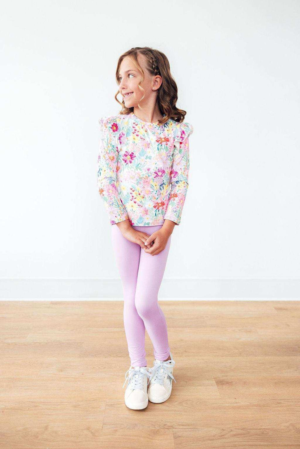 Field of Flowers L/S Ruffle Tee - Mila & Rose ® - Flyclothing LLC