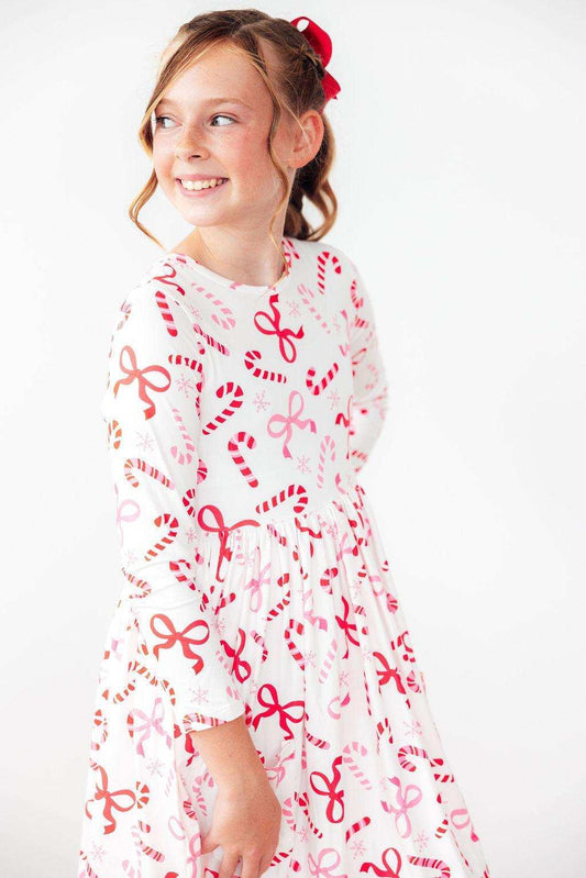 Candy Cane Lane L/S Pocket Twirl Dress - Mila & Rose ® - Flyclothing LLC
