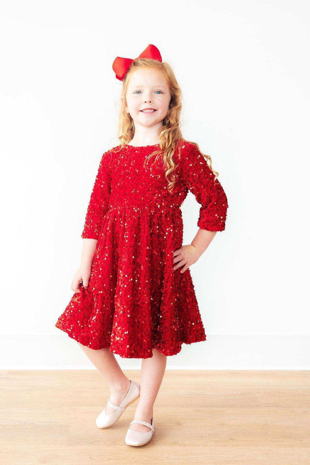 Red Velvet Sequin Dress - Mila & Rose ® - Flyclothing LLC