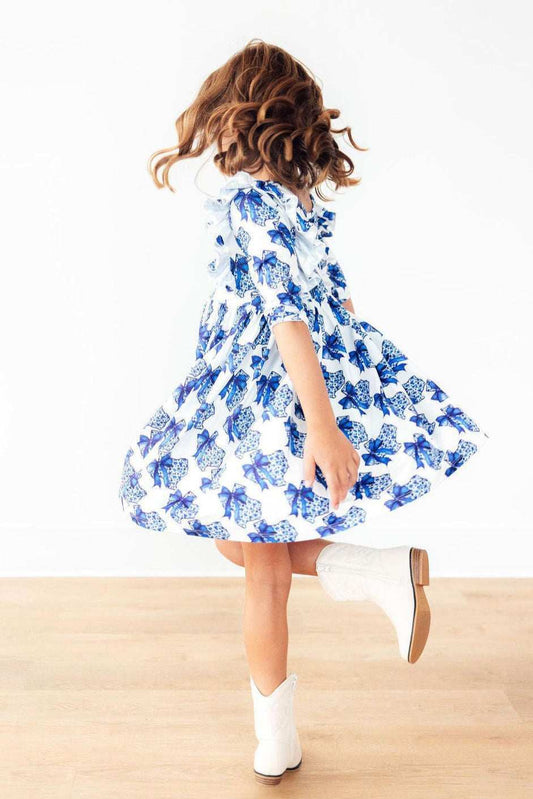 Lone Star 3/4 Sleeve Ruffle Twirl Dress - Mila & Rose ® - Flyclothing LLC