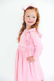 Bubblegum Pink L/S Ruffle Twirl Dress - Mila & Rose ® - Flyclothing LLC