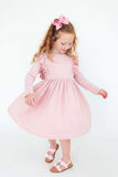 Vintage Pink L/S Ruffle Twirl Dress - Mila & Rose ® - Flyclothing LLC