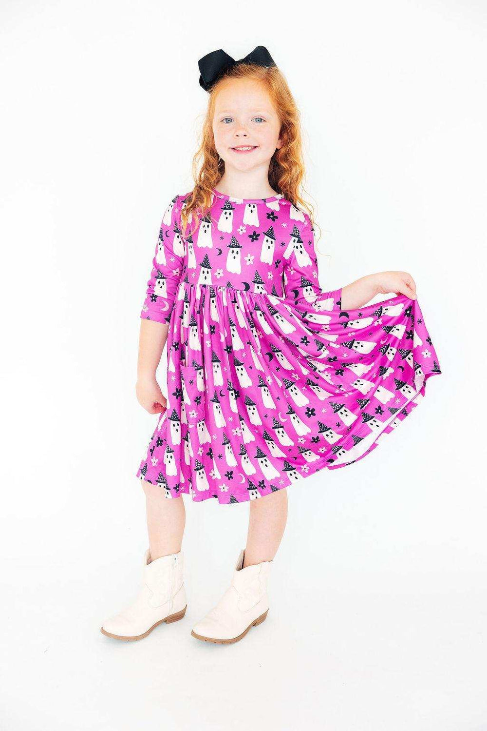 Witches Boo 3/4 Sleeve Pocket Twirl Dress - Mila & Rose ® - Flyclothing LLC
