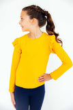 Mustard L/S Ruffle Tee - Mila & Rose ® - Flyclothing LLC