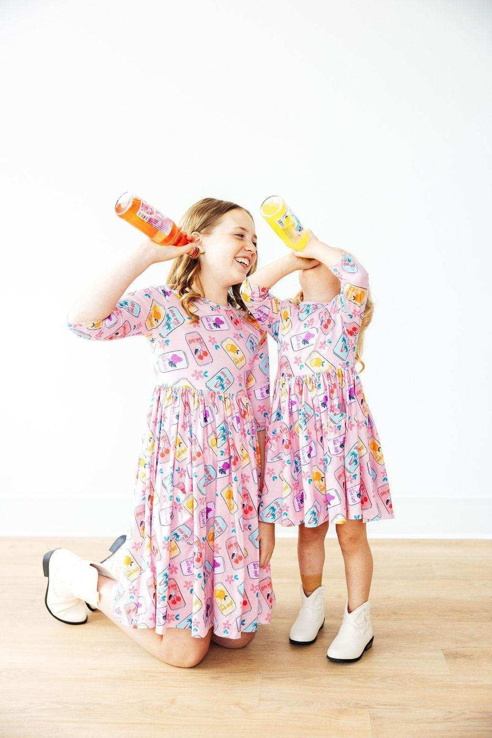 Girly Pop 3/4 Sleeve Pocket Twirl Dress - Mila & Rose ® - Flyclothing LLC