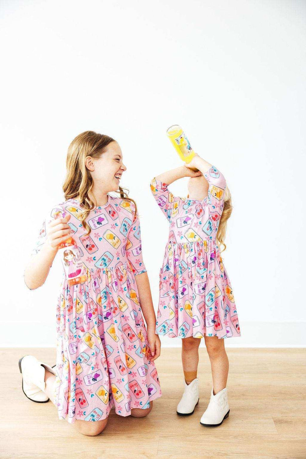 Girly Pop 3/4 Sleeve Pocket Twirl Dress - Mila & Rose ® - Flyclothing LLC