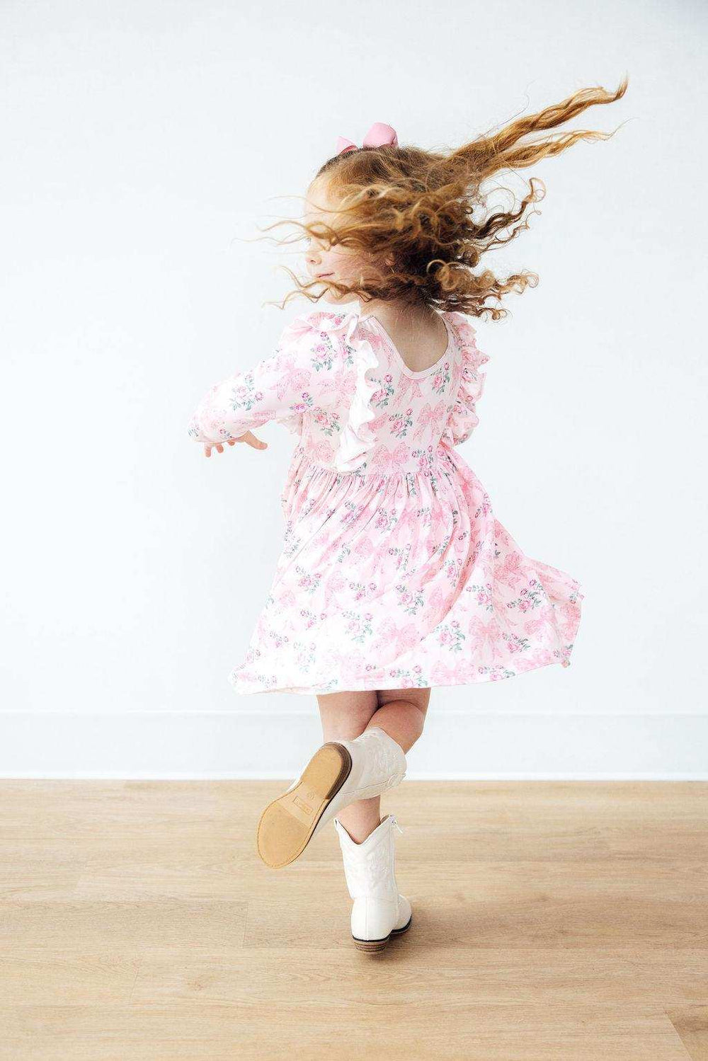 Heirloom Garden 3/4 Sleeve Ruffle Twirl Dress - Mila & Rose ® - Flyclothing LLC