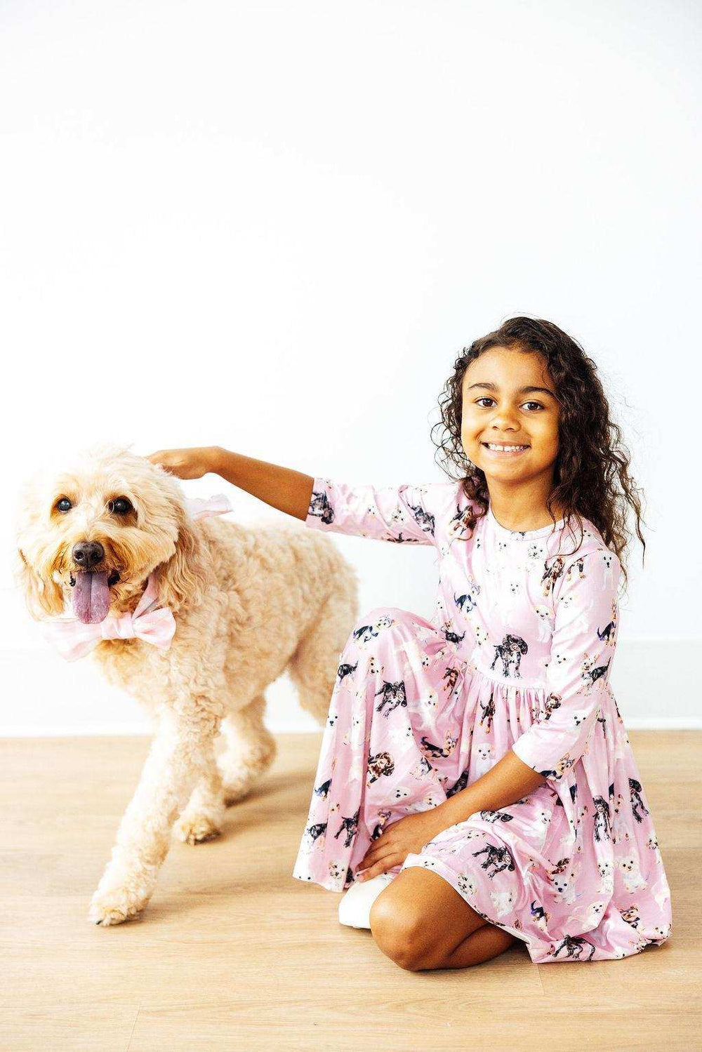 Puppy Kisses 3/4 Sleeve Pocket Twirl Dress - Mila & Rose ® - Flyclothing LLC