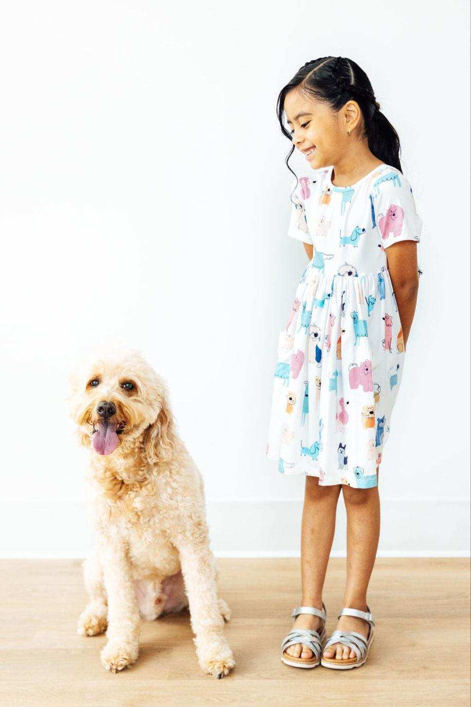 Puppy Pals S/S Pocket Twirl Dress - Mila & Rose ® - Flyclothing LLC