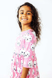Unicorn Kitties 3/4 Sleeve Pocket Twirl Dress - Mila & Rose ® - Flyclothing LLC