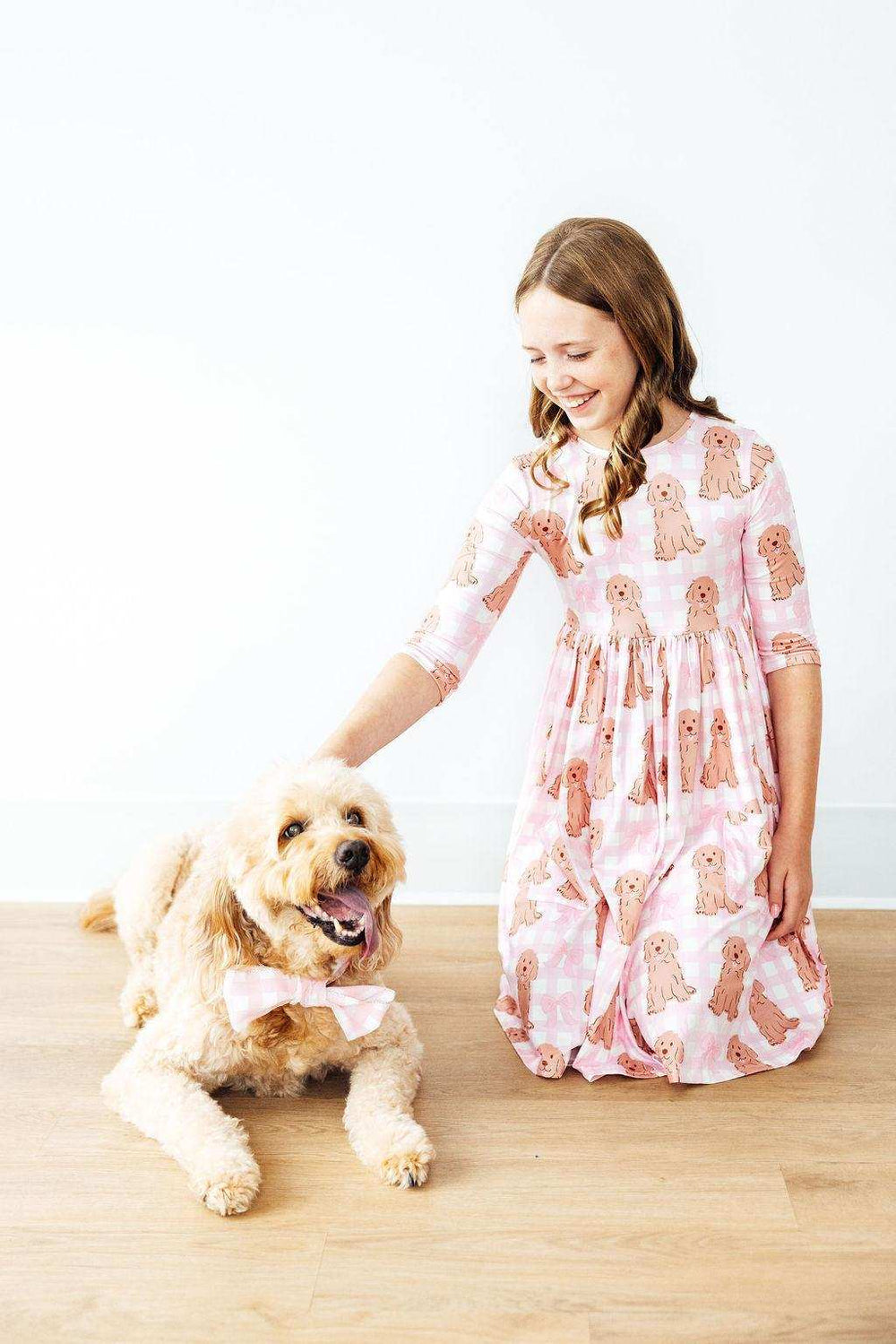 Goldendoodle 3/4 Sleeve Pocket Twirl Dress - Mila & Rose ® - Flyclothing LLC