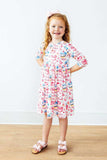 Birthday Girl 3/4 Sleeve Pocket Twirl Dress - Mila & Rose ® - Flyclothing LLC