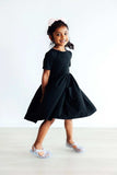 Black S/S Pocket Twirl Dress - Mila & Rose ® - Flyclothing LLC