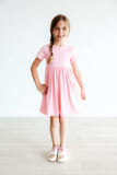 Bubblegum Pink S/S Pocket Twirl Dress - Mila & Rose ® - Flyclothing LLC
