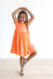 Neon Coral S/S Pocket Twirl Dress - Mila & Rose ® - Flyclothing LLC