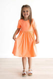 Neon Coral S/S Pocket Twirl Dress - Mila & Rose ® - Flyclothing LLC