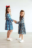 Plaid Apples L/S Pocket Twirl Dress - Mila & Rose ® - Flyclothing LLC
