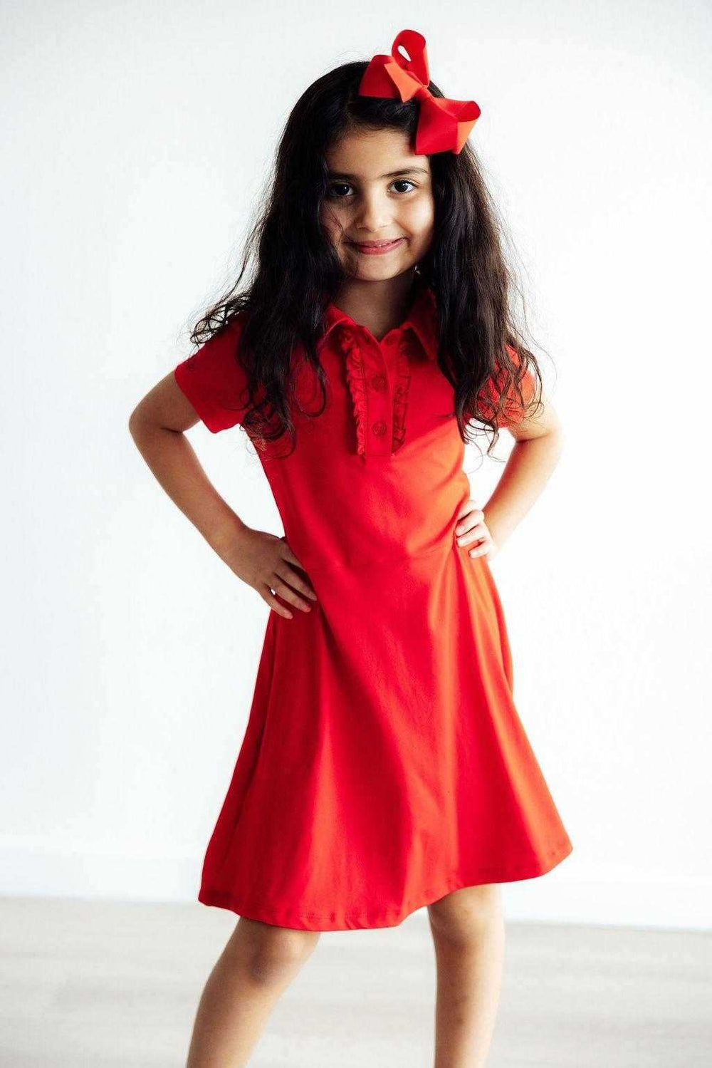 Red S/S Polo Dress - Mila & Rose ® - Flyclothing LLC