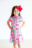 Pink Twirls & Ties S/S Polo Dress - Mila & Rose ® - Flyclothing LLC