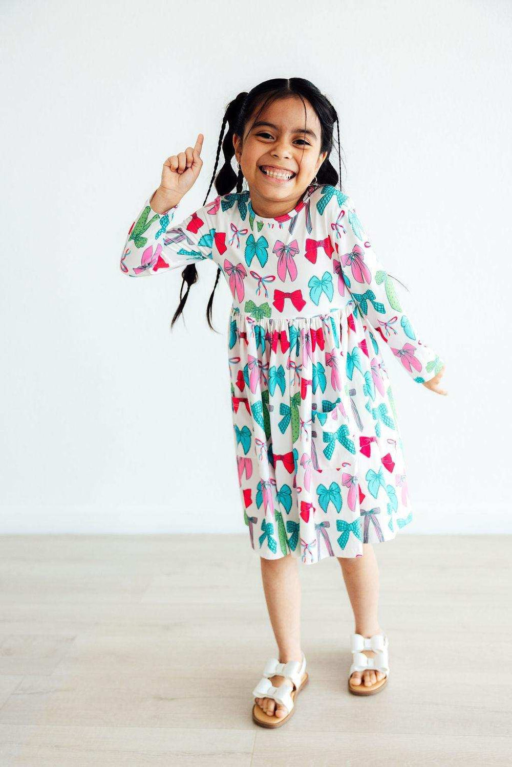 Twirls & Ties L/S Pocket Twirl Dress - Mila & Rose ® - Flyclothing LLC