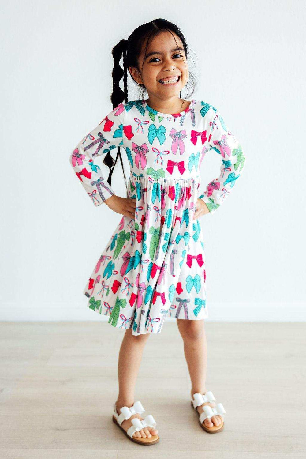 Twirls & Ties L/S Pocket Twirl Dress - Mila & Rose ® - Flyclothing LLC