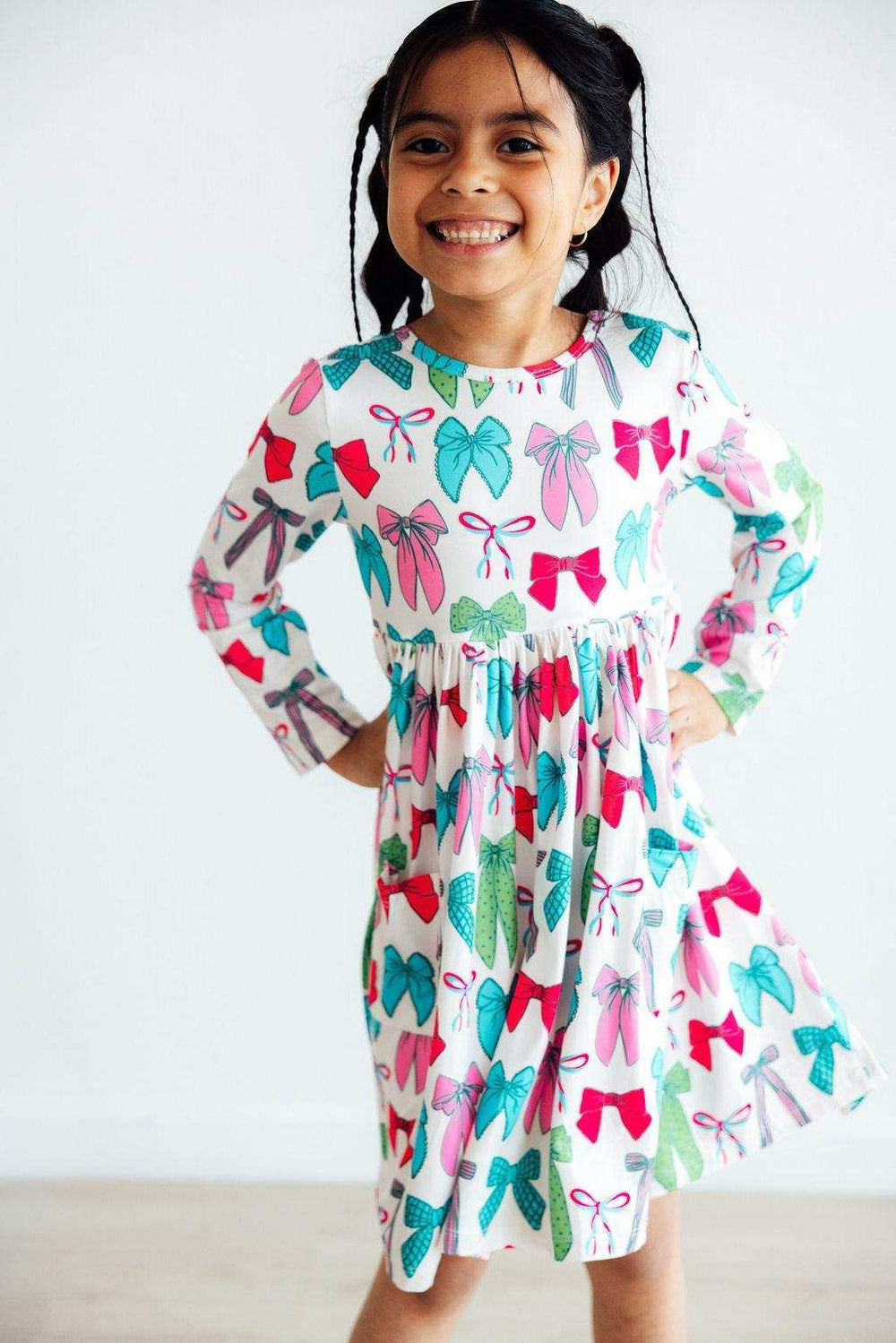 Twirls & Ties L/S Pocket Twirl Dress - Mila & Rose ® - Flyclothing LLC