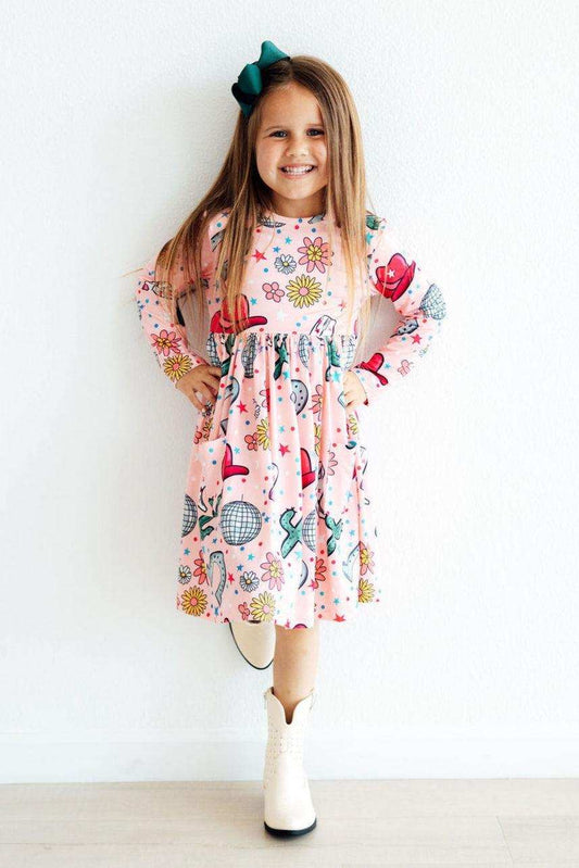Boots & Bling L/S Pocket Twirl Dress - Mila & Rose ® - Flyclothing LLC